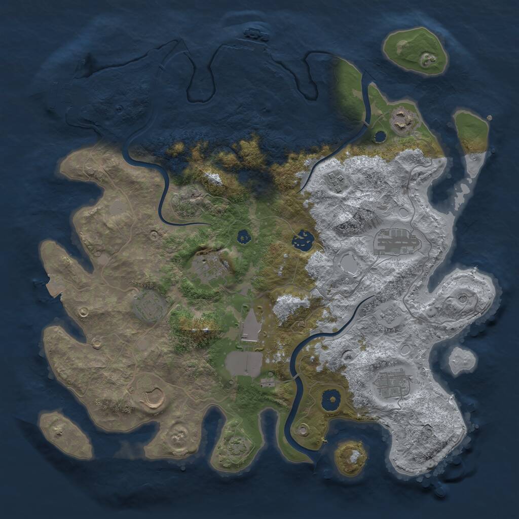 Rust Map: Procedural Map, Size: 3750, Seed: 85847, 15 Monuments