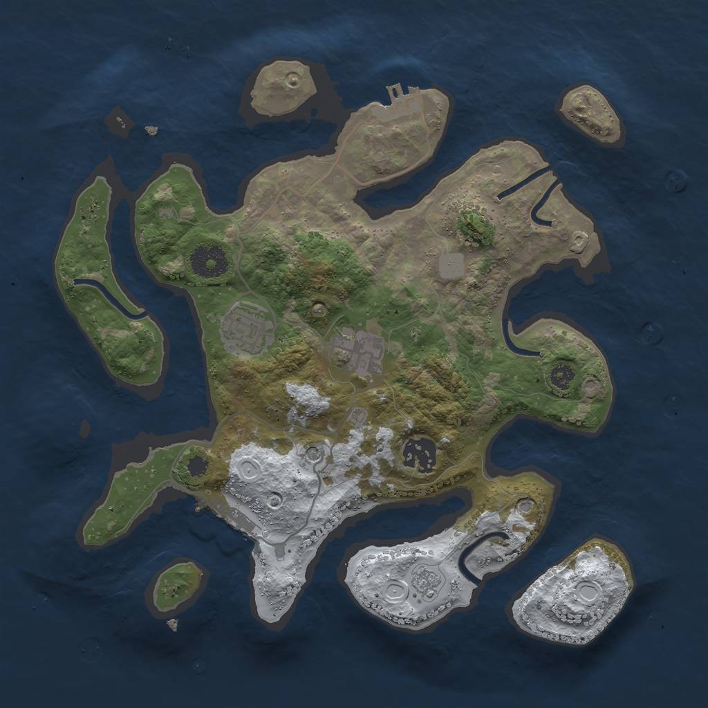 Rust Map: Procedural Map, Size: 3000, Seed: 586437, 12 Monuments