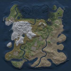 Thumbnail Rust Map: Procedural Map, Size: 3850, Seed: 1093715381, 15 Monuments