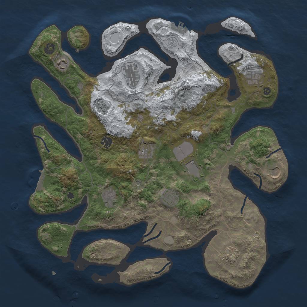 Rust Map: Procedural Map, Size: 4000, Seed: 228561, 20 Monuments