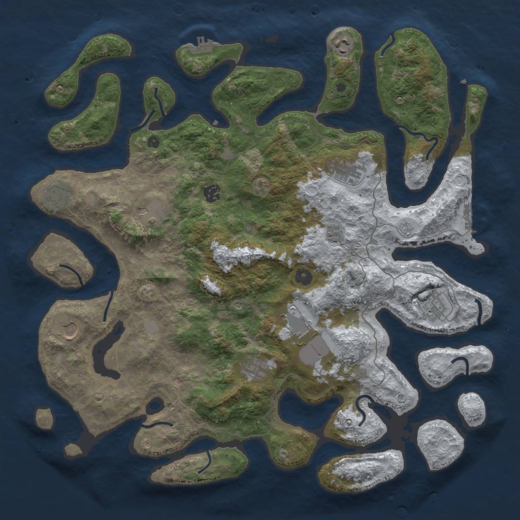 Rust Map: Procedural Map, Size: 4500, Seed: 92562713, 19 Monuments