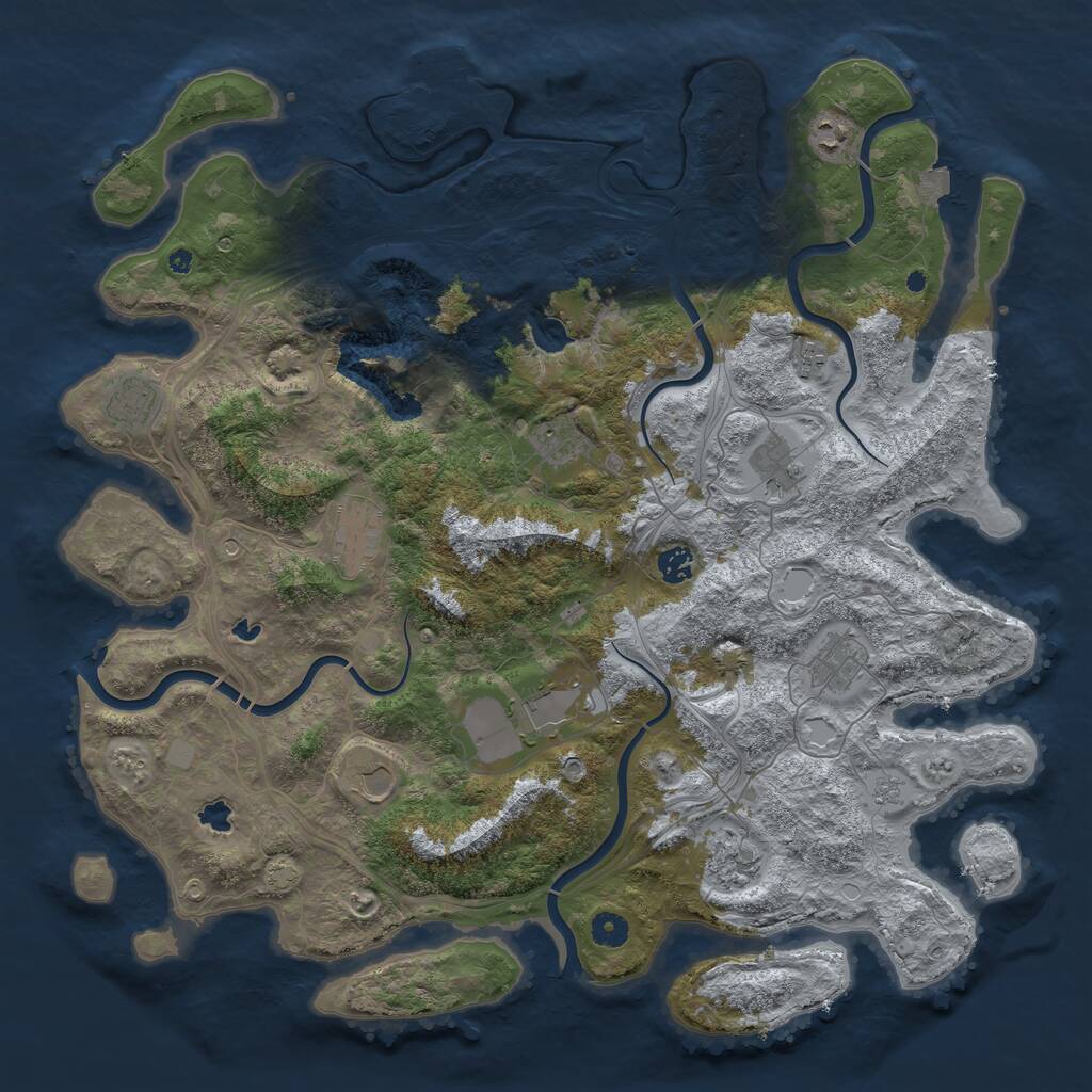 Rust Map: Procedural Map, Size: 4500, Seed: 92562713, 16 Monuments
