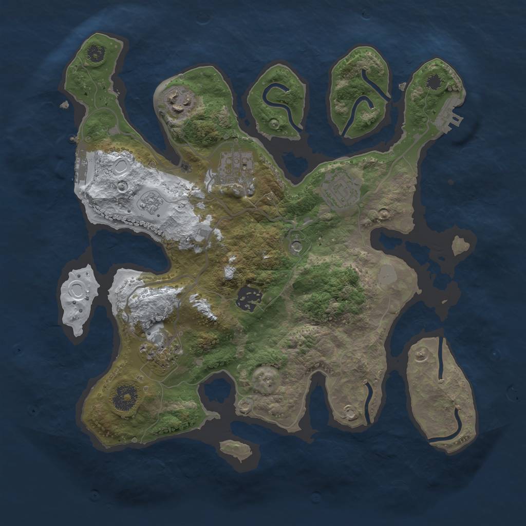 Rust Map: Procedural Map, Size: 3100, Seed: 1800329033, 14 Monuments