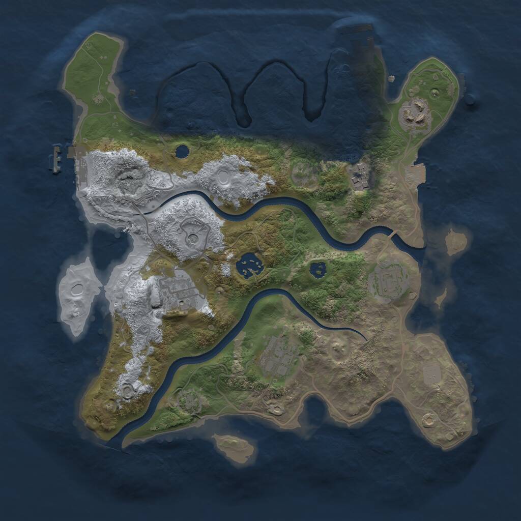 Rust Map: Procedural Map, Size: 3100, Seed: 1800329033, 11 Monuments