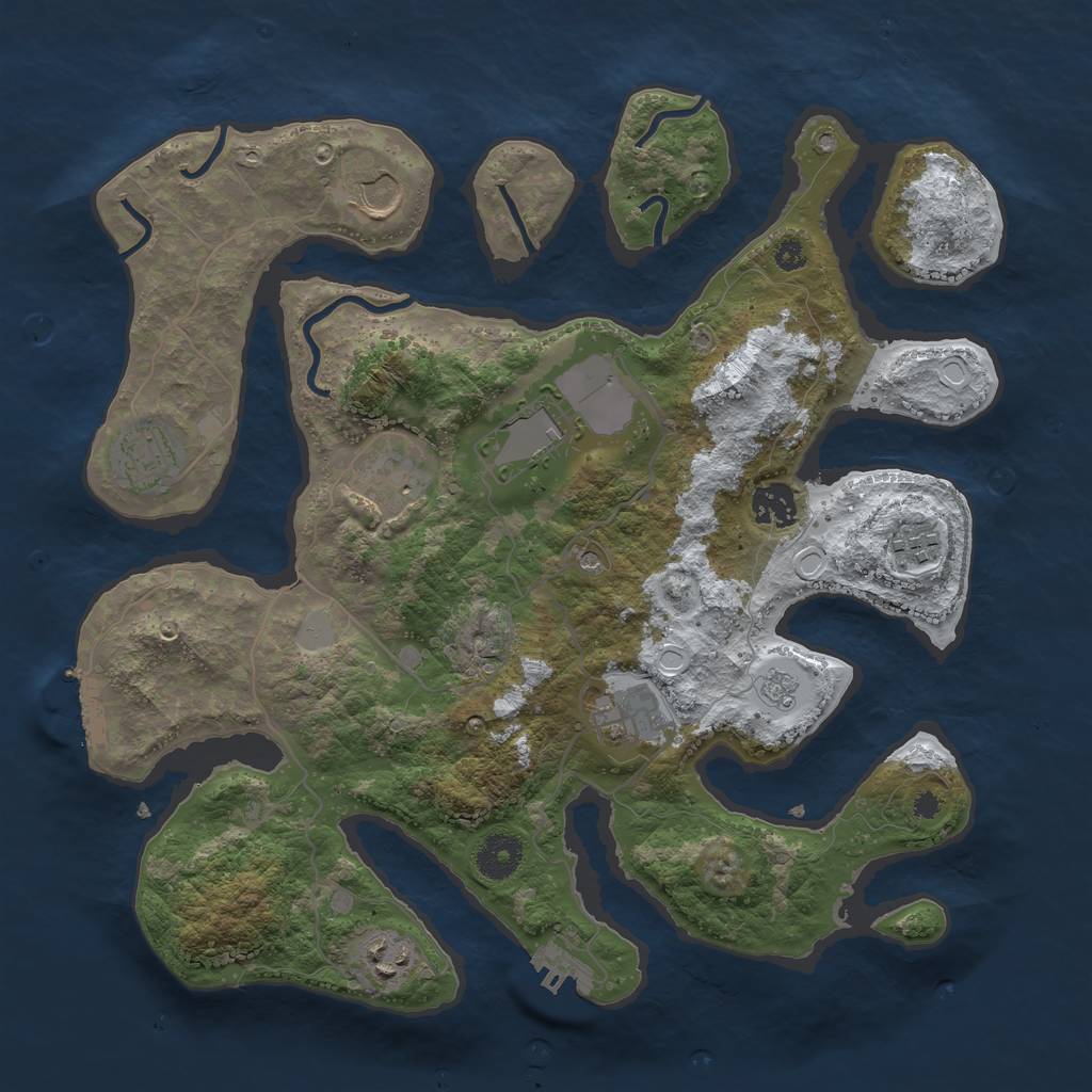 Rust Map: Procedural Map, Size: 3600, Seed: 1348763569, 17 Monuments