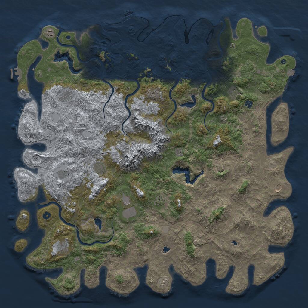 Rust Map: Procedural Map, Size: 6000, Seed: 1354, 17 Monuments