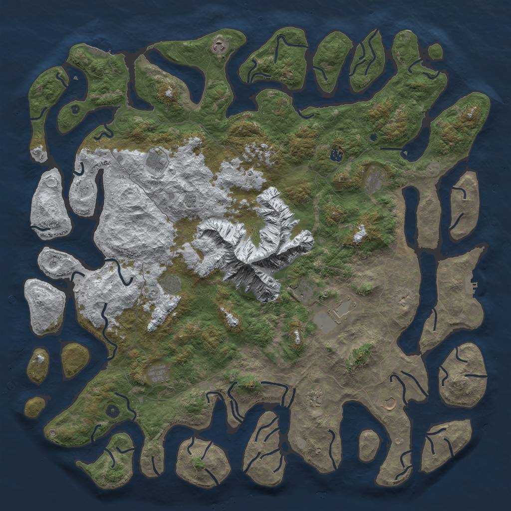 Rust Map: Procedural Map, Size: 6000, Seed: 1354, 20 Monuments