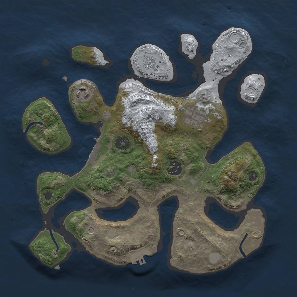 Rust Map: Procedural Map, Size: 3000, Seed: 962472, 12 Monuments