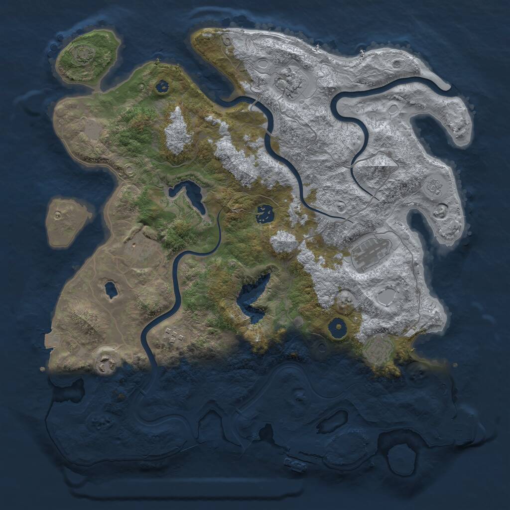Rust Map: Procedural Map, Size: 4000, Seed: 6527, 13 Monuments