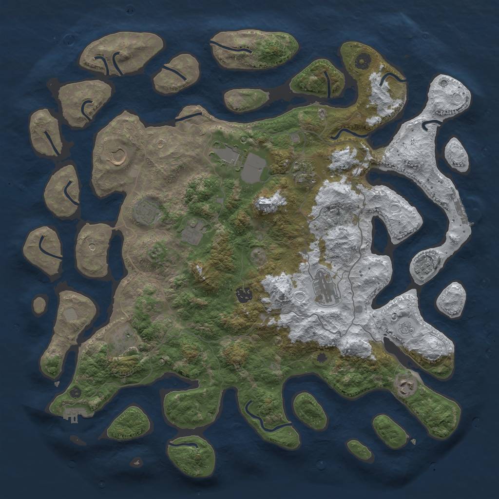 Rust Map: Procedural Map, Size: 4540, Seed: 82700, 19 Monuments
