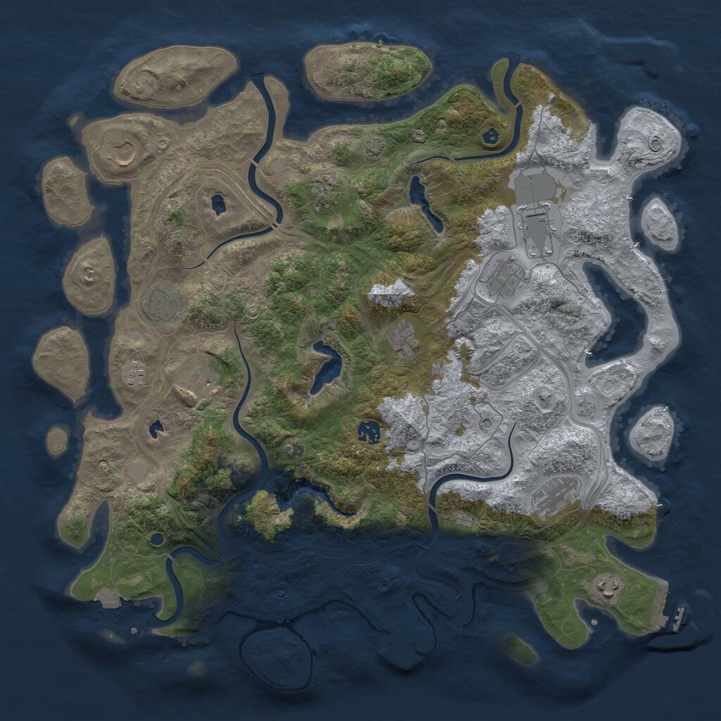 Rust Map: Procedural Map, Size: 4540, Seed: 82700, 17 Monuments