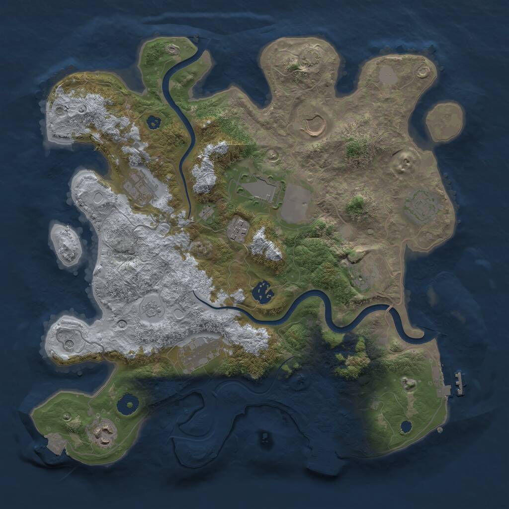 Rust Map: Procedural Map, Size: 3600, Seed: 400965872, 15 Monuments