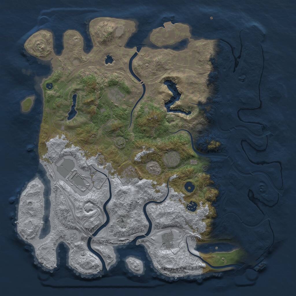 Rust Map: Procedural Map, Size: 4300, Seed: 1216478814, 12 Monuments