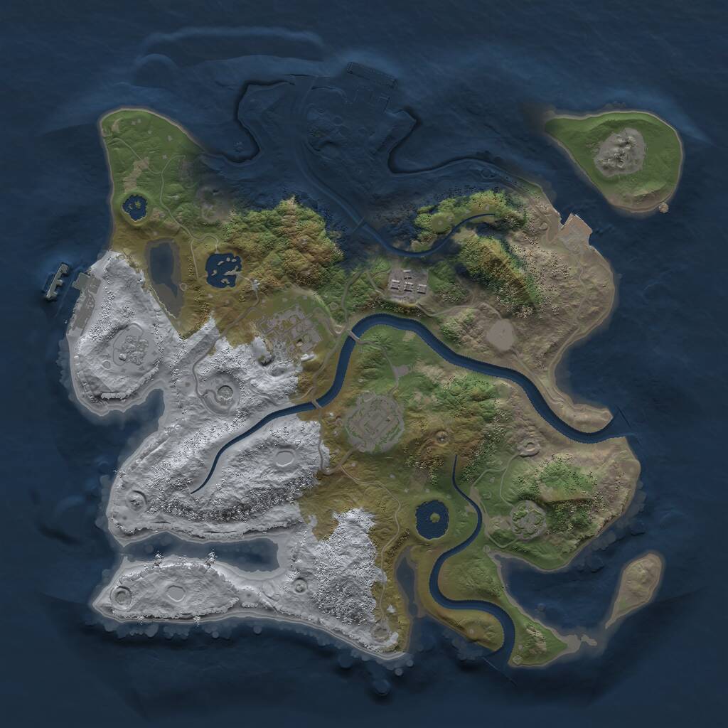 Rust Map: Procedural Map, Size: 3000, Seed: 162597, 10 Monuments