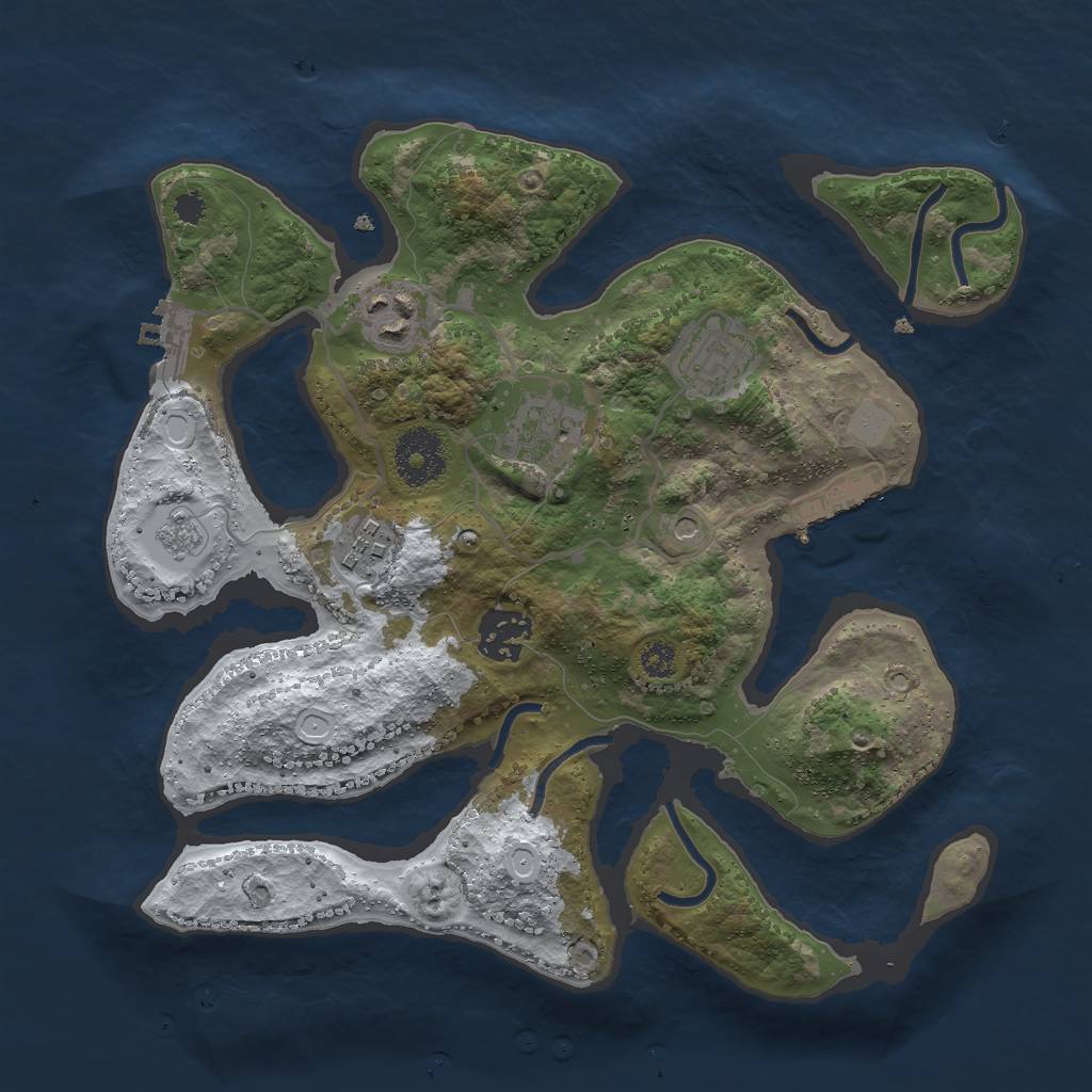 Rust Map: Procedural Map, Size: 3000, Seed: 162597, 14 Monuments