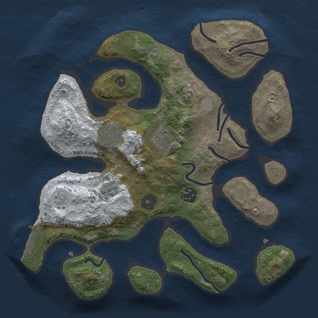 Rust Map: Procedural Map, Size: 3000, Seed: 19434, 11 Monuments