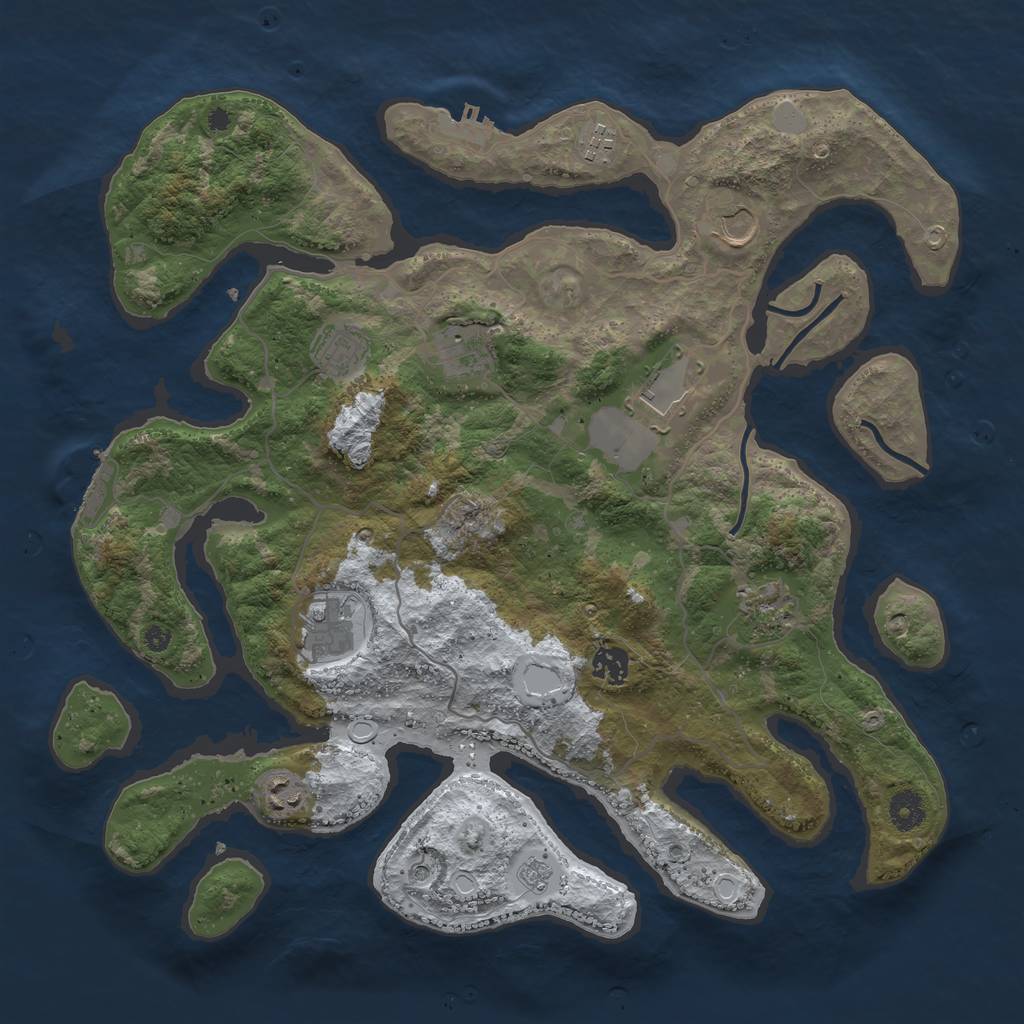 Rust Map: Procedural Map, Size: 4000, Seed: 160375528, 18 Monuments