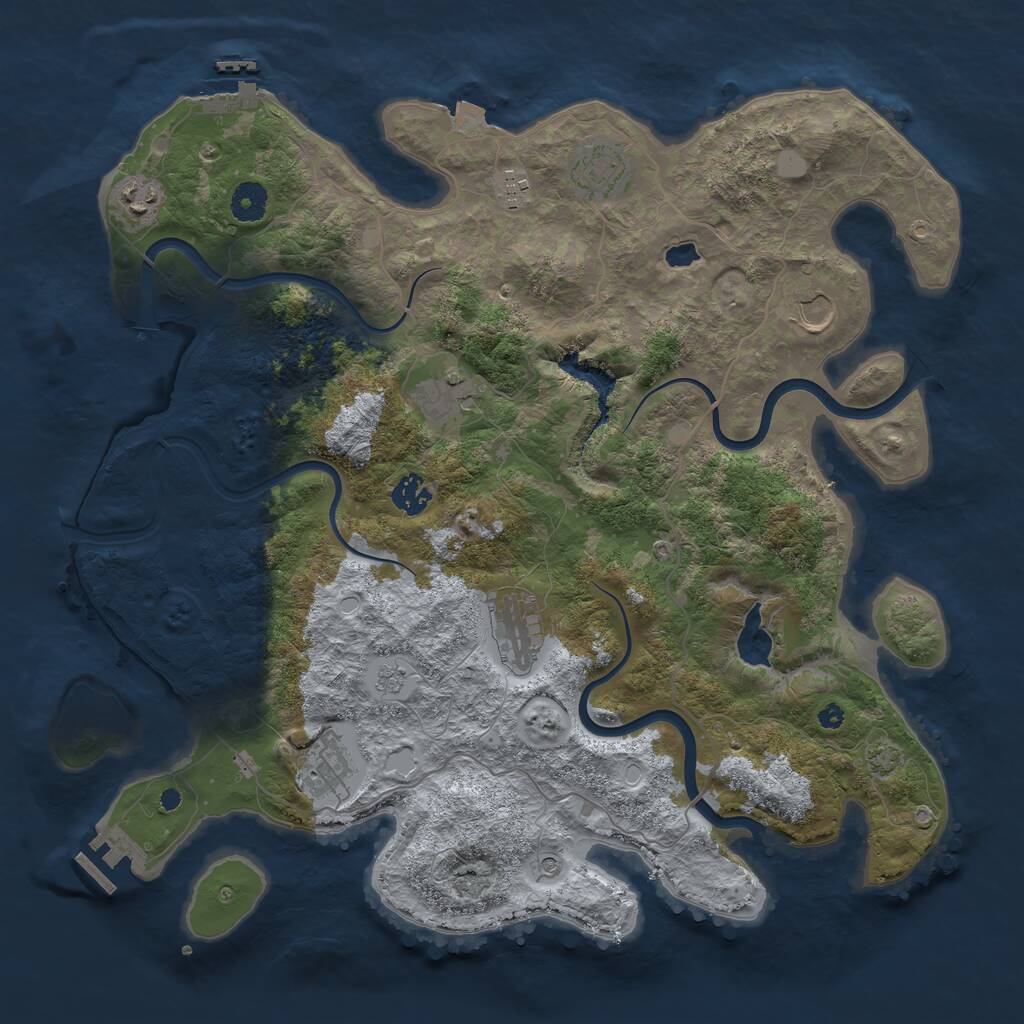 Rust Map: Procedural Map, Size: 4000, Seed: 160375528, 14 Monuments