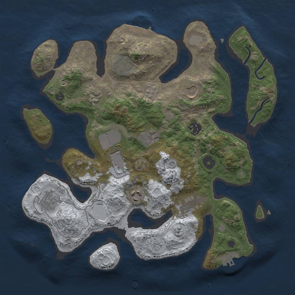 Rust Map: Procedural Map, Size: 3500, Seed: 88603976, 19 Monuments