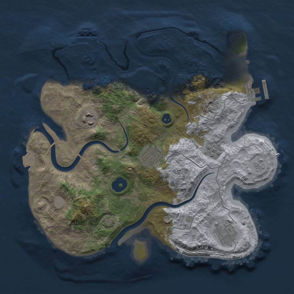 Rust Map: Procedural Map, Size: 3000, Seed: 519975, 11 Monuments