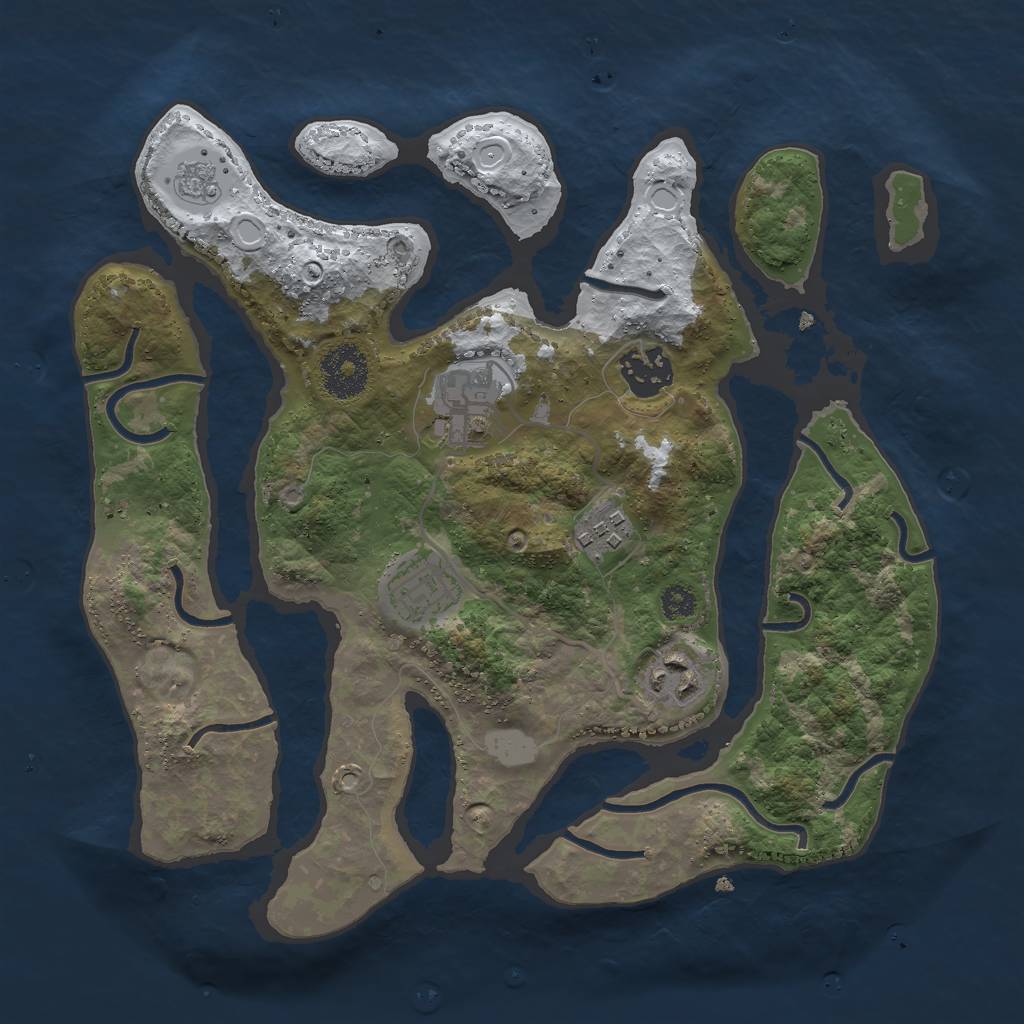 Rust Map: Procedural Map, Size: 3000, Seed: 826136, 11 Monuments