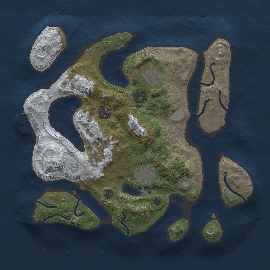 Rust Map: Procedural Map, Size: 3000, Seed: 18525, 11 Monuments