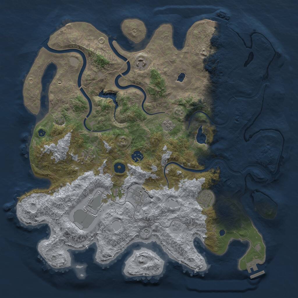 Rust Map: Procedural Map, Size: 4000, Seed: 279538, 13 Monuments