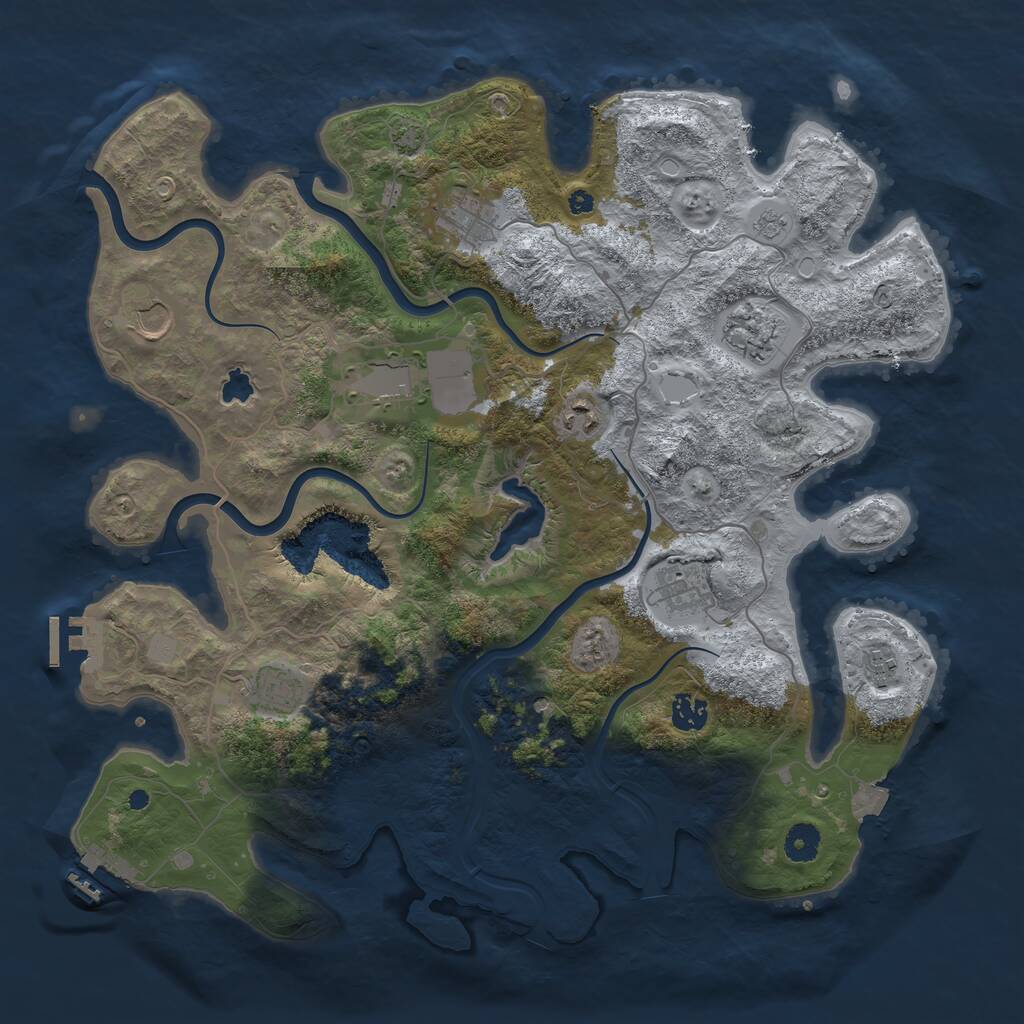 Rust Map: Procedural Map, Size: 4100, Seed: 7654, 15 Monuments