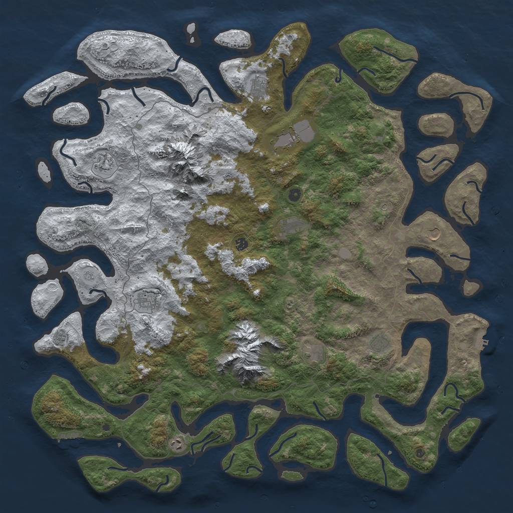 Rust Map: Procedural Map, Size: 6000, Seed: 12345768, 20 Monuments