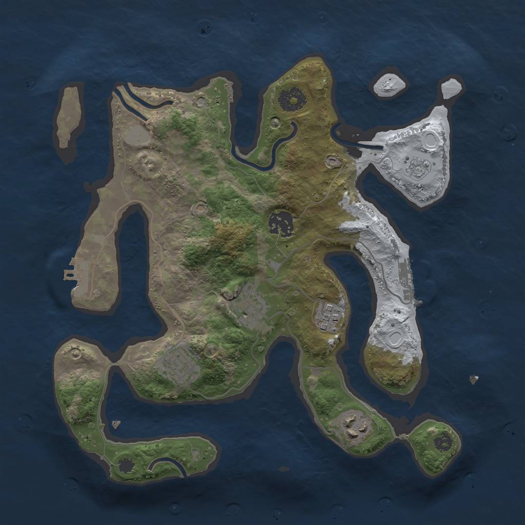 Rust Map: Procedural Map, Size: 3000, Seed: 301834, 13 Monuments