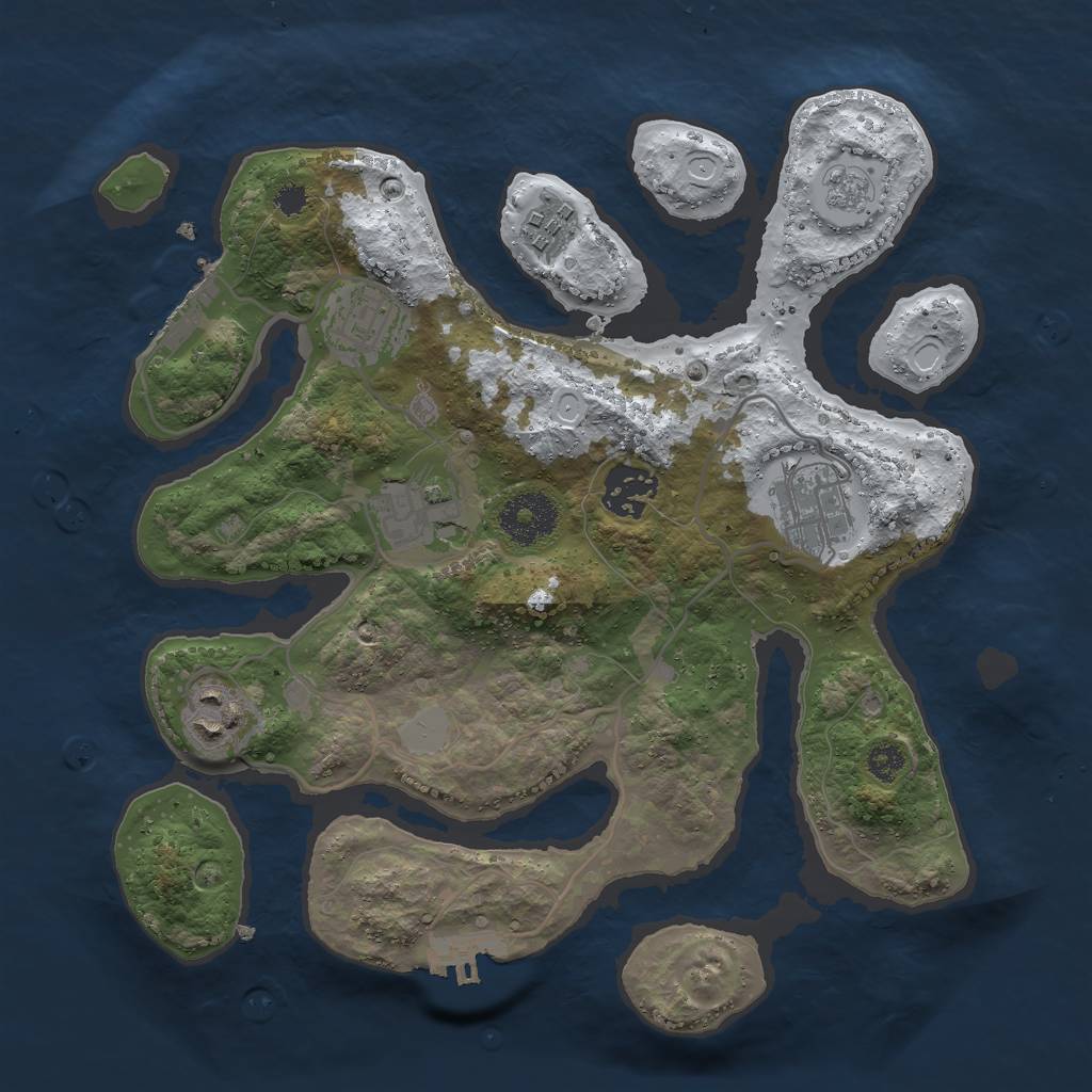 Rust Map: Procedural Map, Size: 3000, Seed: 38572088, 14 Monuments