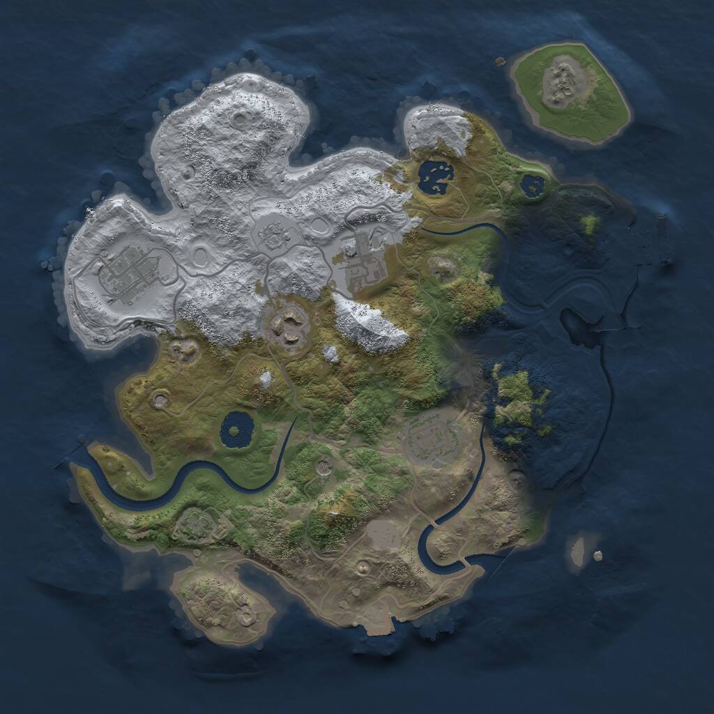 Rust Map: Procedural Map, Size: 3000, Seed: 484049, 10 Monuments