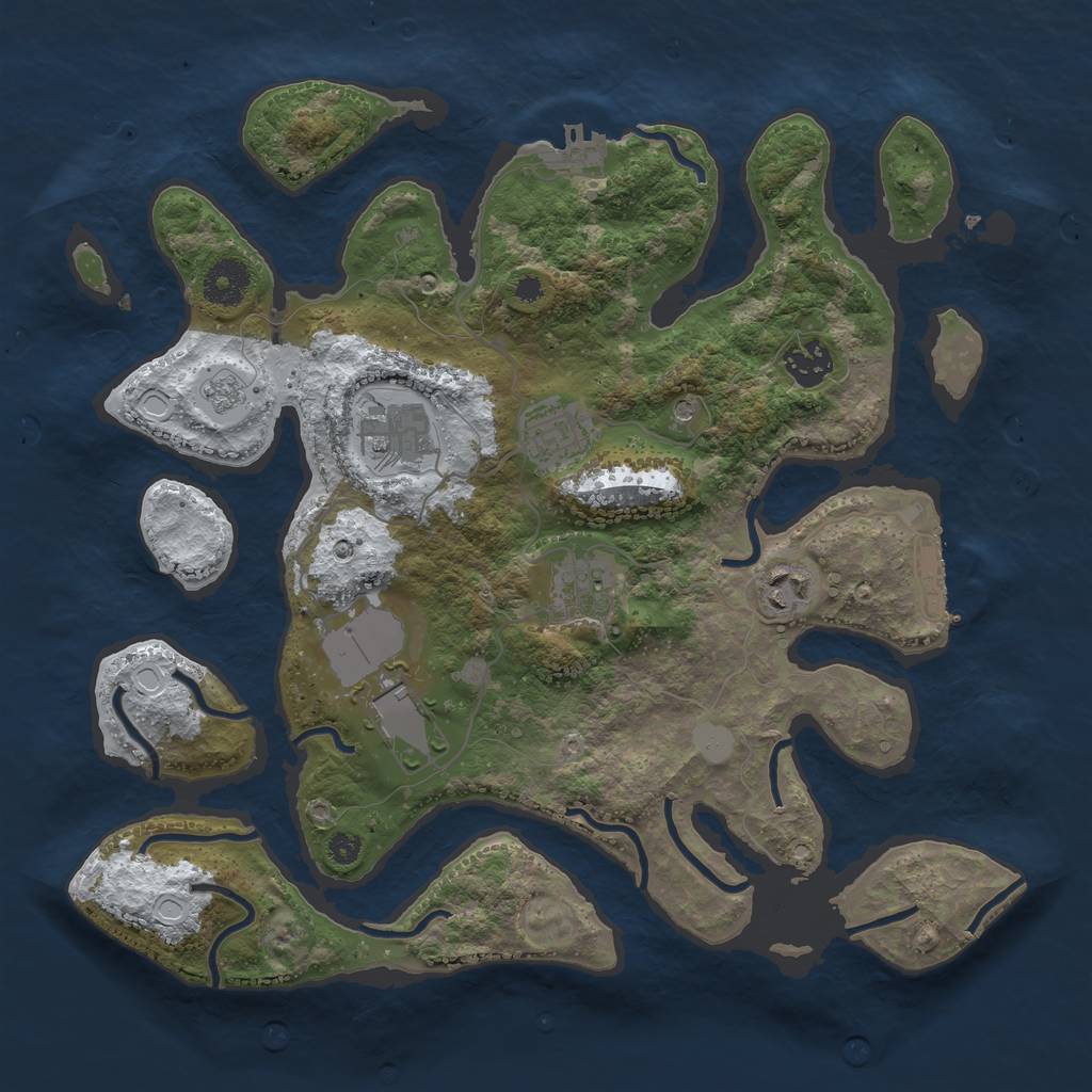 Rust Map: Procedural Map, Size: 3500, Seed: 198, 15 Monuments