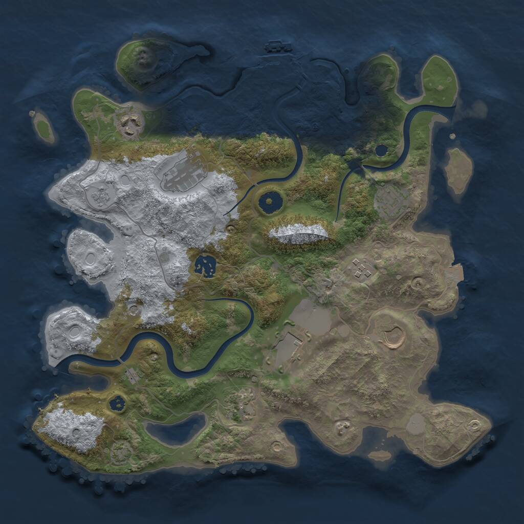 Rust Map: Procedural Map, Size: 3500, Seed: 198, 13 Monuments