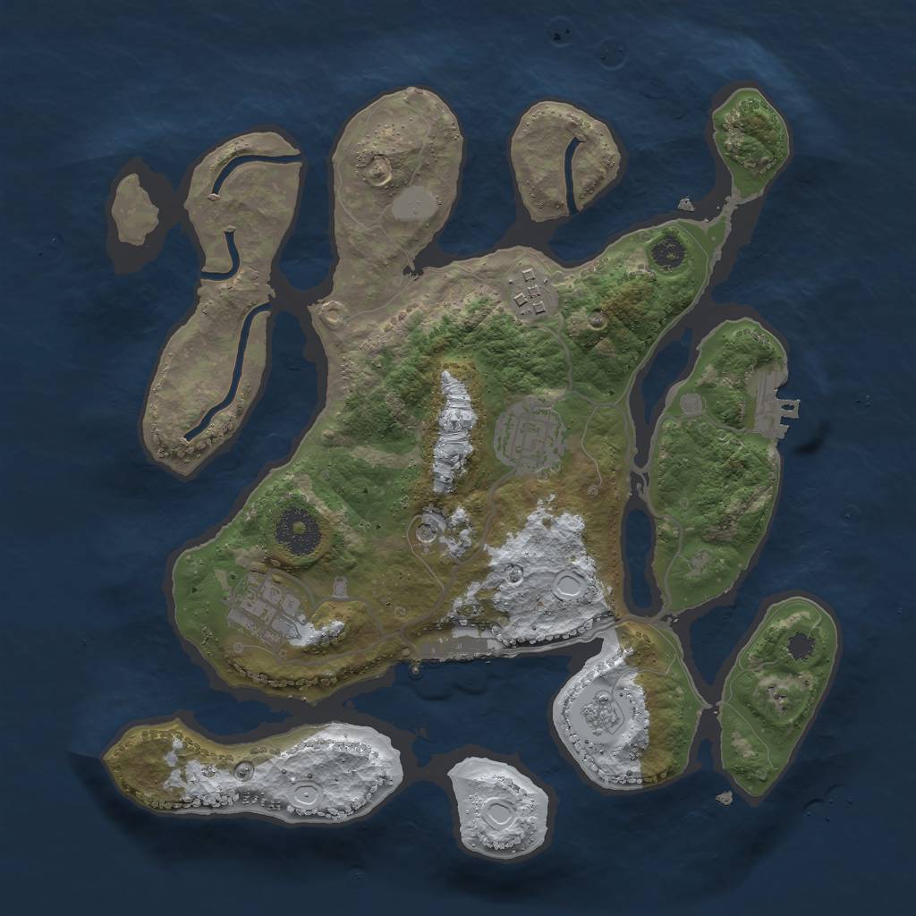 Rust Map: Procedural Map, Size: 3000, Seed: 260098, 12 Monuments