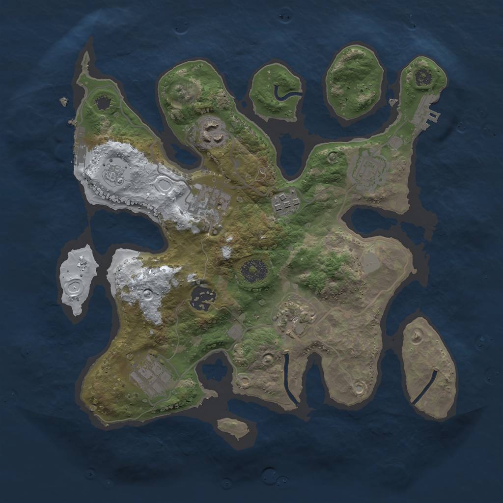 Rust Map: Procedural Map, Size: 3000, Seed: 1800329033, 15 Monuments