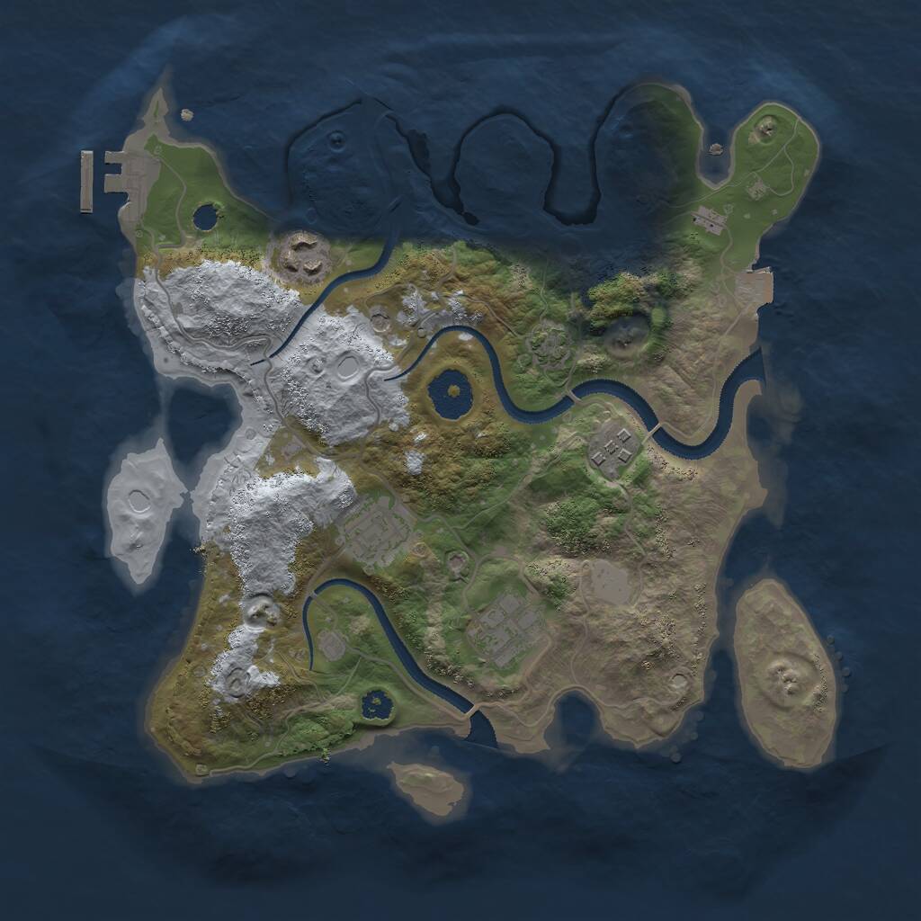 Rust Map: Procedural Map, Size: 3000, Seed: 1800329033, 8 Monuments
