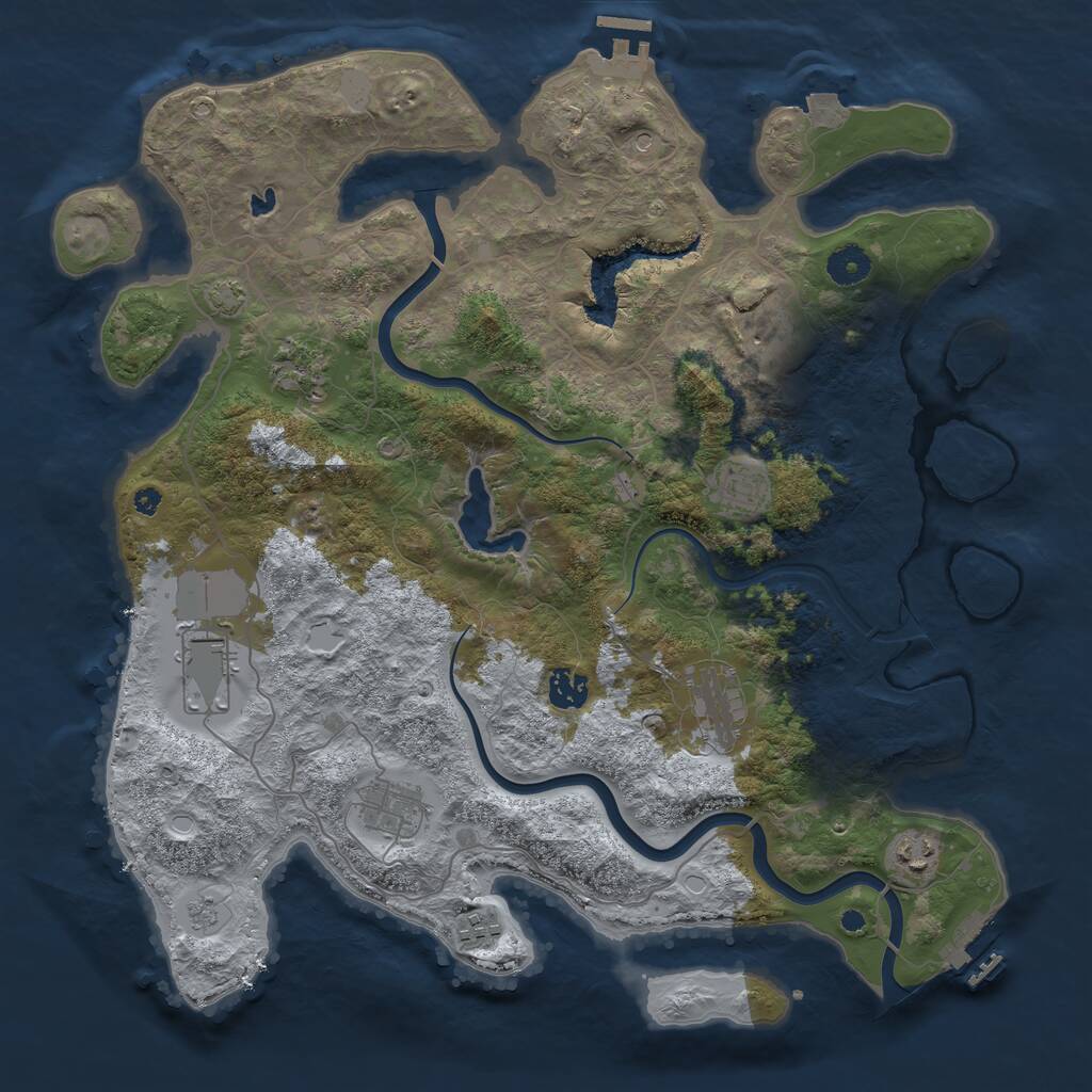 Rust Map: Procedural Map, Size: 4000, Seed: 955033880, 15 Monuments