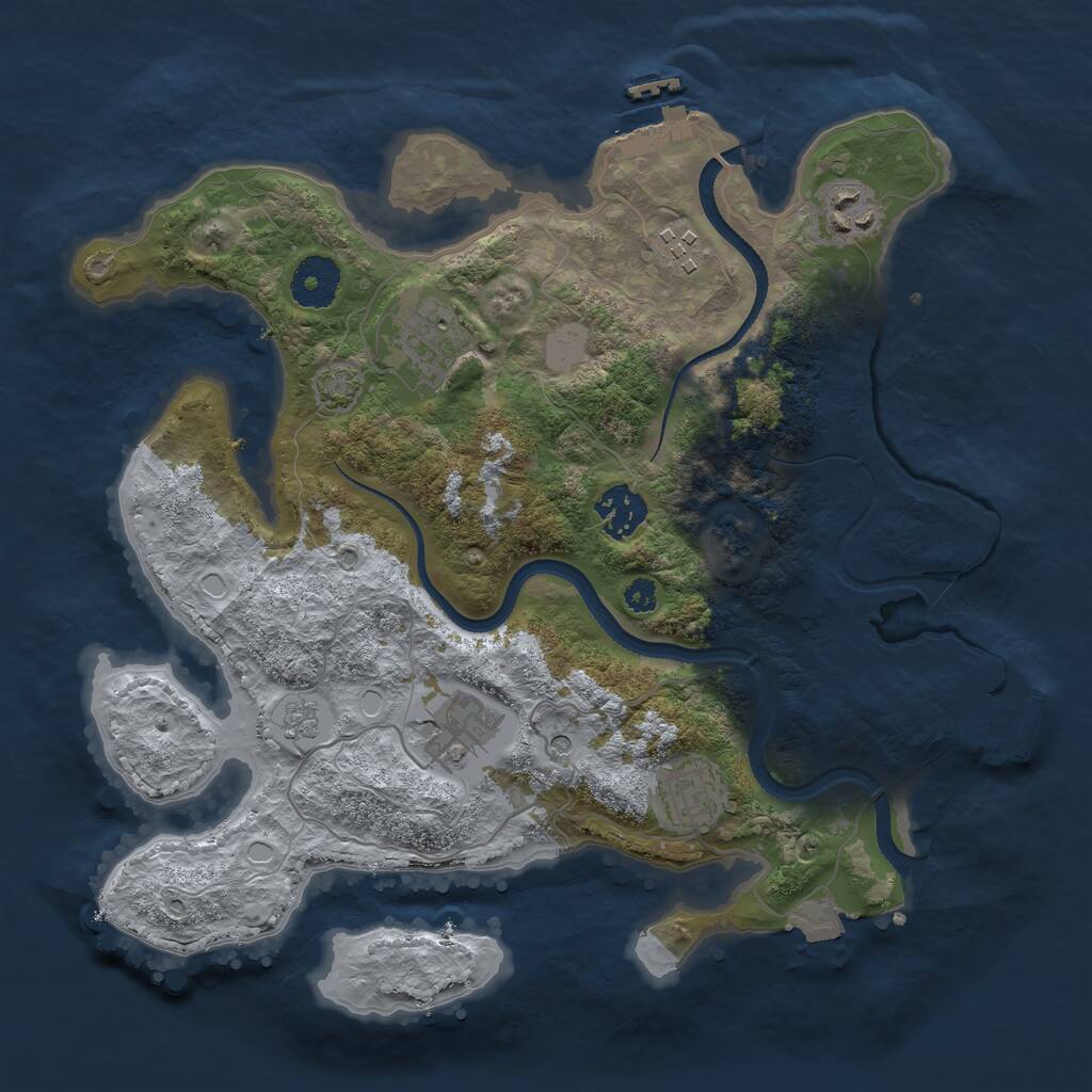 Rust Map: Procedural Map, Size: 3250, Seed: 975, 12 Monuments