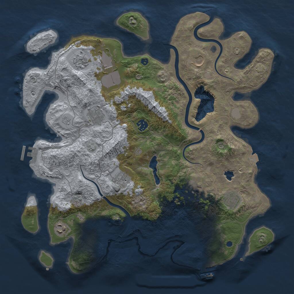 Rust Map: Procedural Map, Size: 4000, Seed: 72905612, 16 Monuments