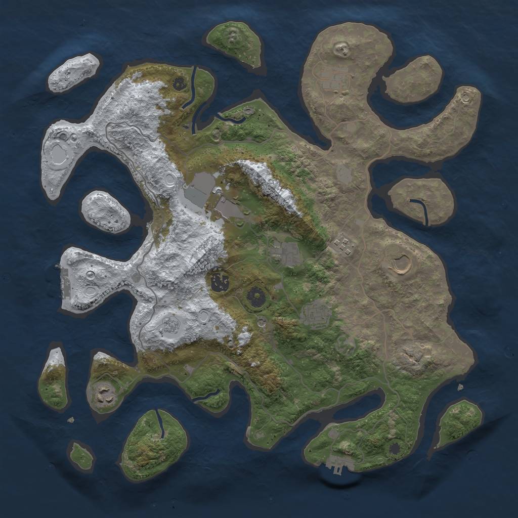 Rust Map: Procedural Map, Size: 4000, Seed: 72905612, 17 Monuments