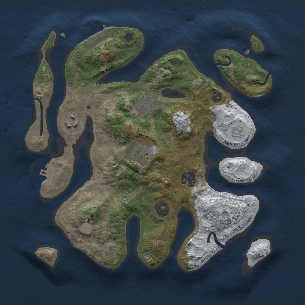 Rust Map: Procedural Map, Size: 3000, Seed: 662746, 12 Monuments