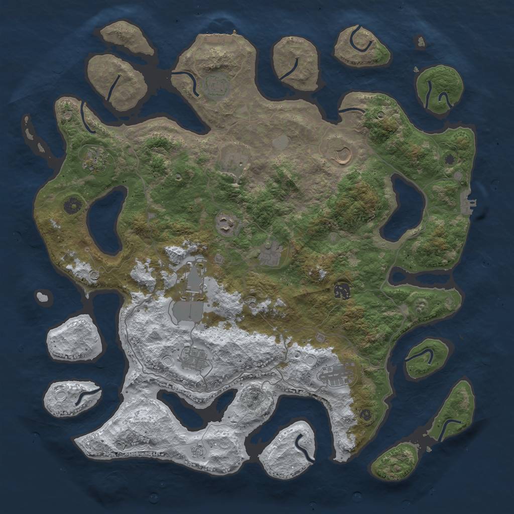 Rust Map: Procedural Map, Size: 4500, Seed: 14567586, 19 Monuments