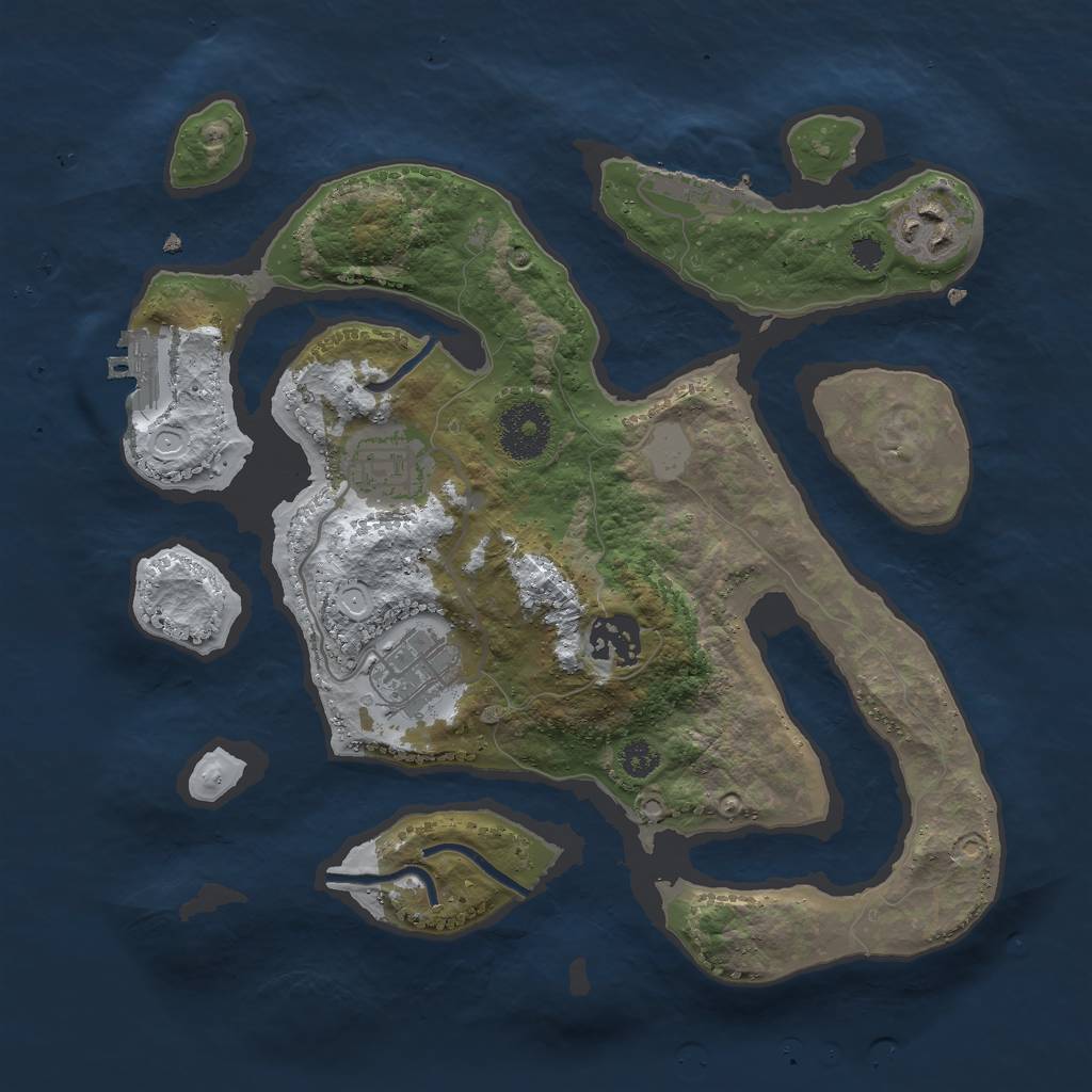 Rust Map: Procedural Map, Size: 3000, Seed: 407870, 11 Monuments