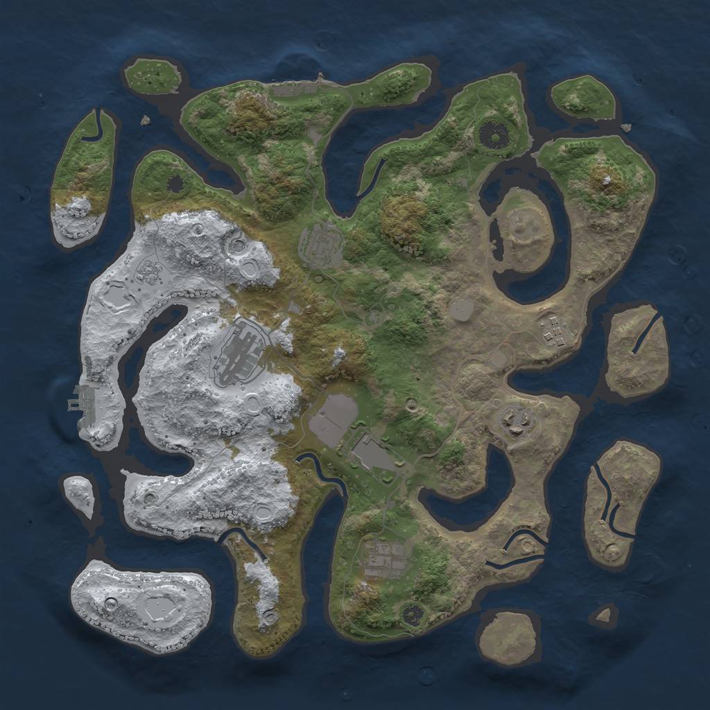 Rust Map: Procedural Map, Size: 3600, Seed: 587184261, 15 Monuments