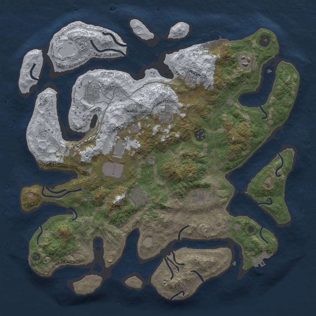 Rust Map: Procedural Map, Size: 4000, Seed: 6947381, 17 Monuments