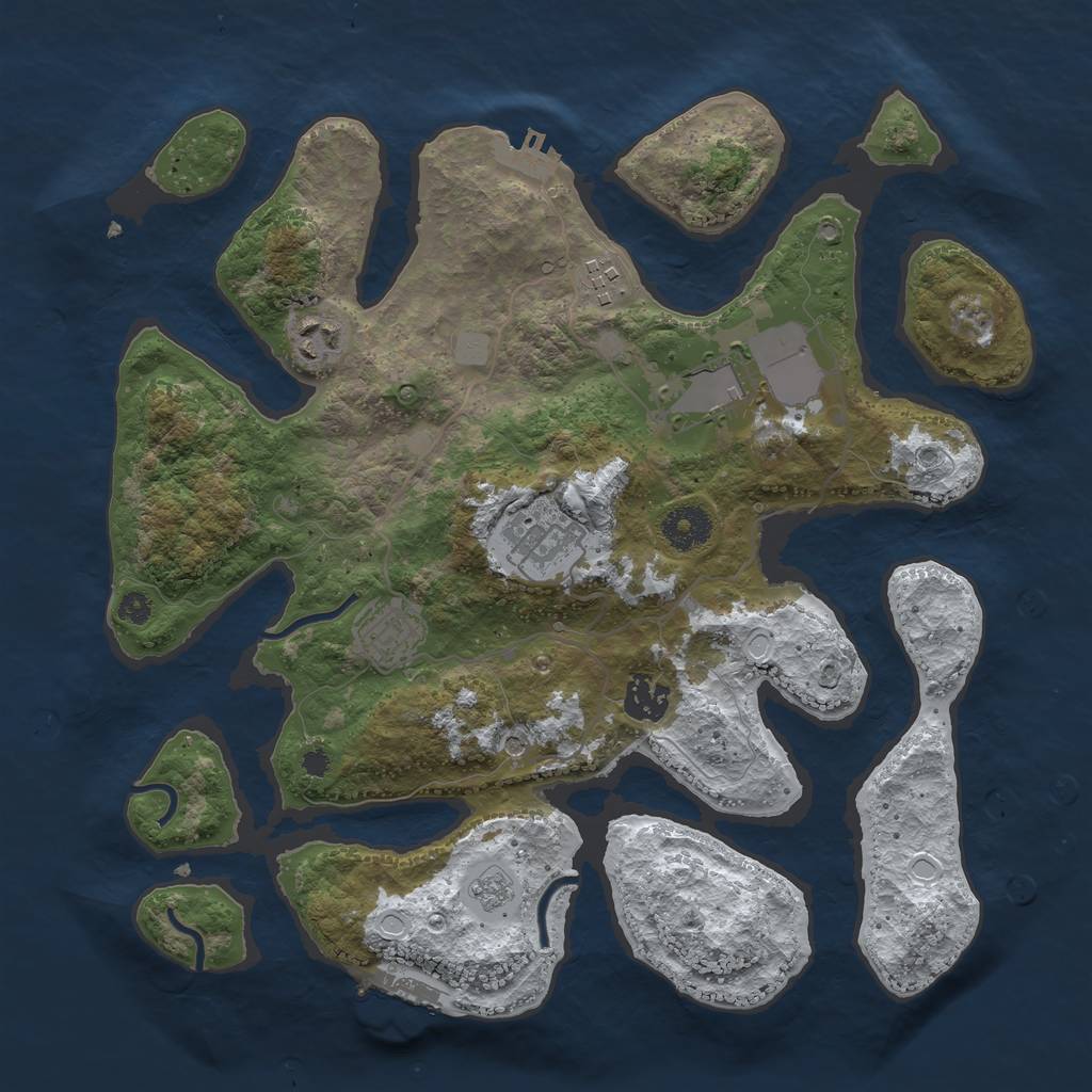 Rust Map: Procedural Map, Size: 3500, Seed: 1482188828, 15 Monuments