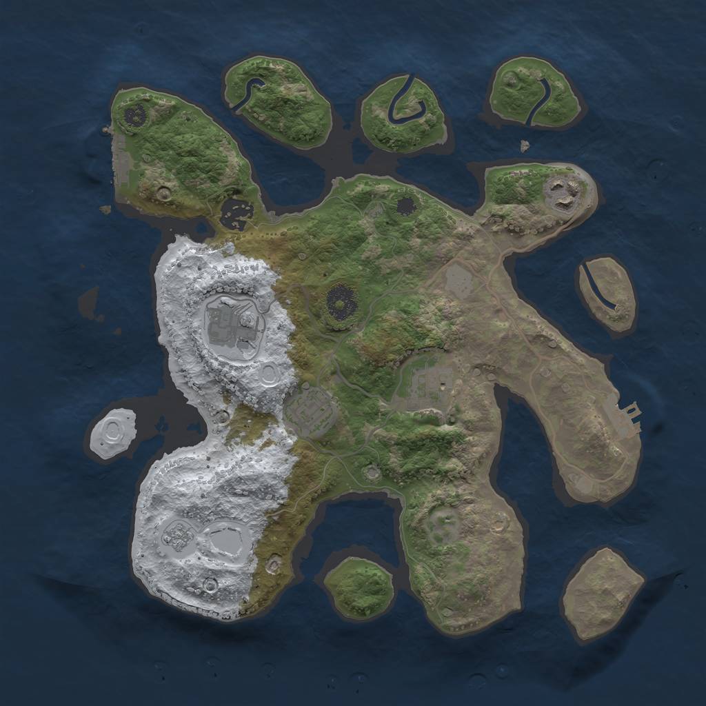 Rust Map: Procedural Map, Size: 3200, Seed: 100, 13 Monuments