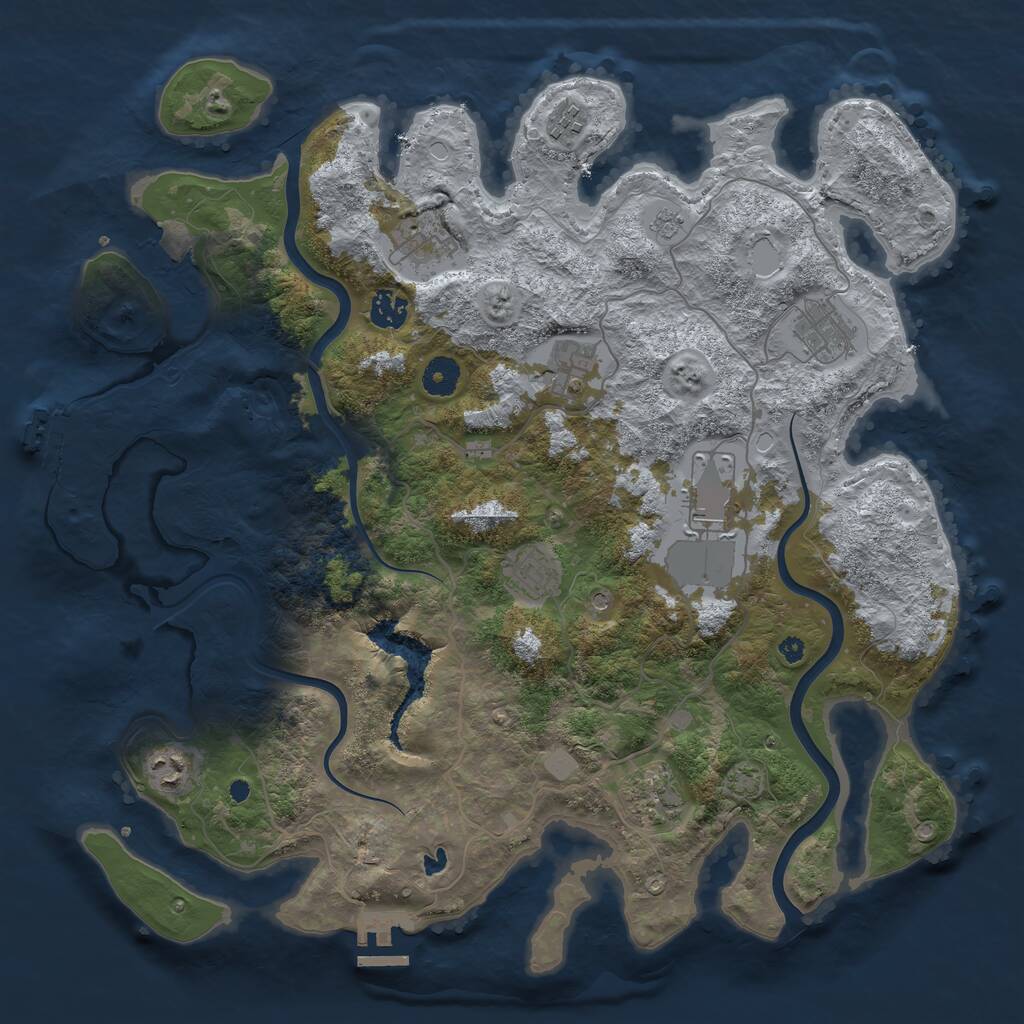 Rust Map: Procedural Map, Size: 4000, Seed: 5159895, 15 Monuments