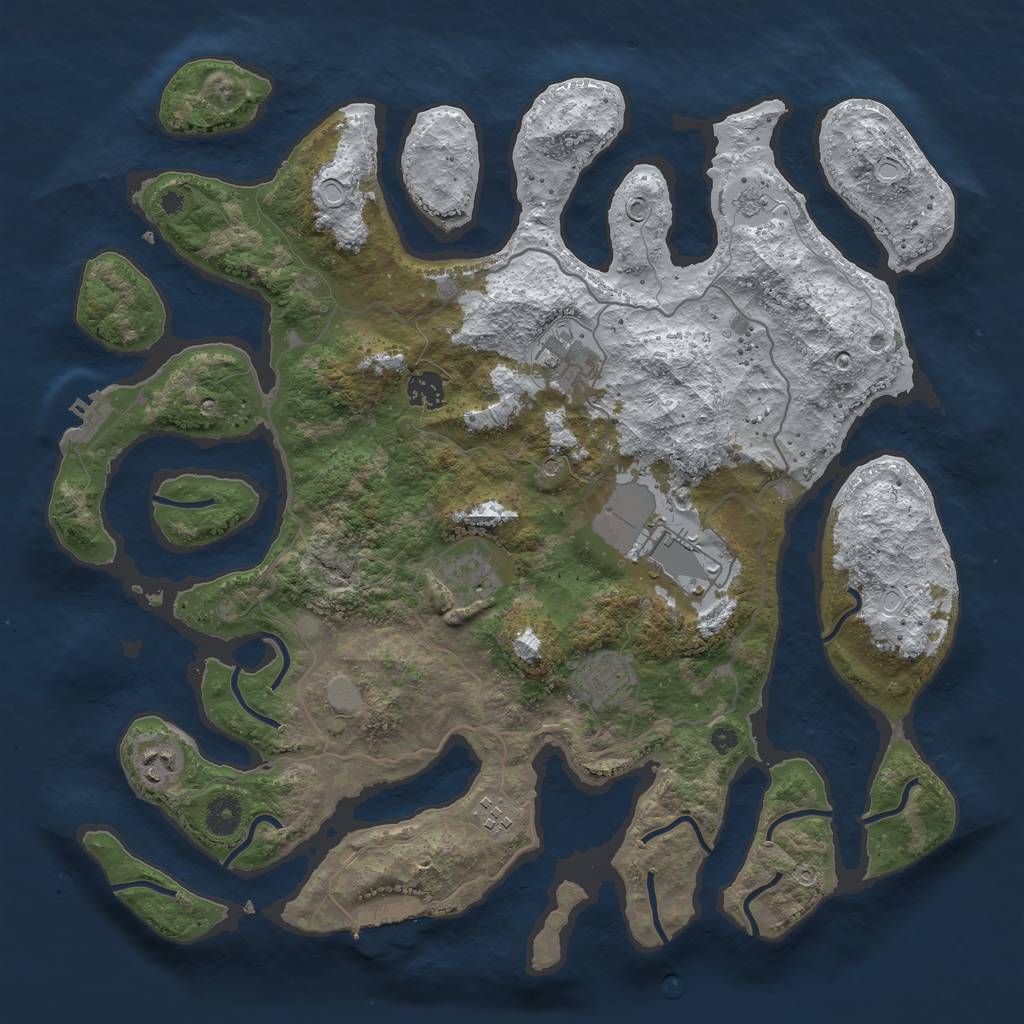 Rust Map: Procedural Map, Size: 4000, Seed: 5159895, 16 Monuments